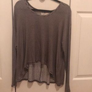 Black and white striped long sleeve shirt